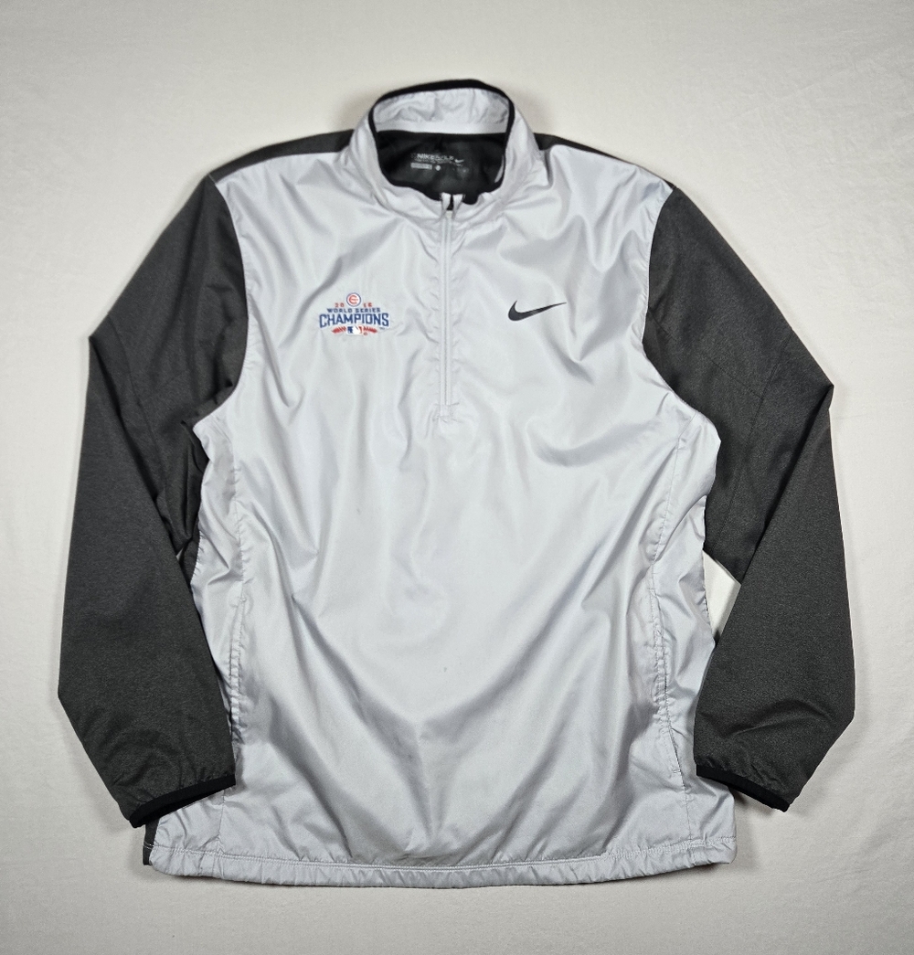 NIKE Golf Chicago Cubs 2016 World Series Champions 1/4 Zip Pullover Jacket Lrg